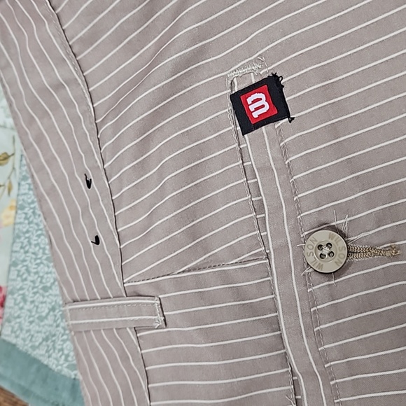 MENS Wilson ultra beige striped pocket Bermuda length shirts size 38 - Picture 5 of 6